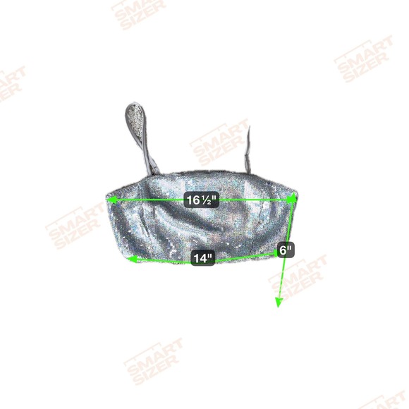GB Silver Sequin Crop Top Bandeau Style Spaghetti Straps Size M NWT - Picture 8 of 8